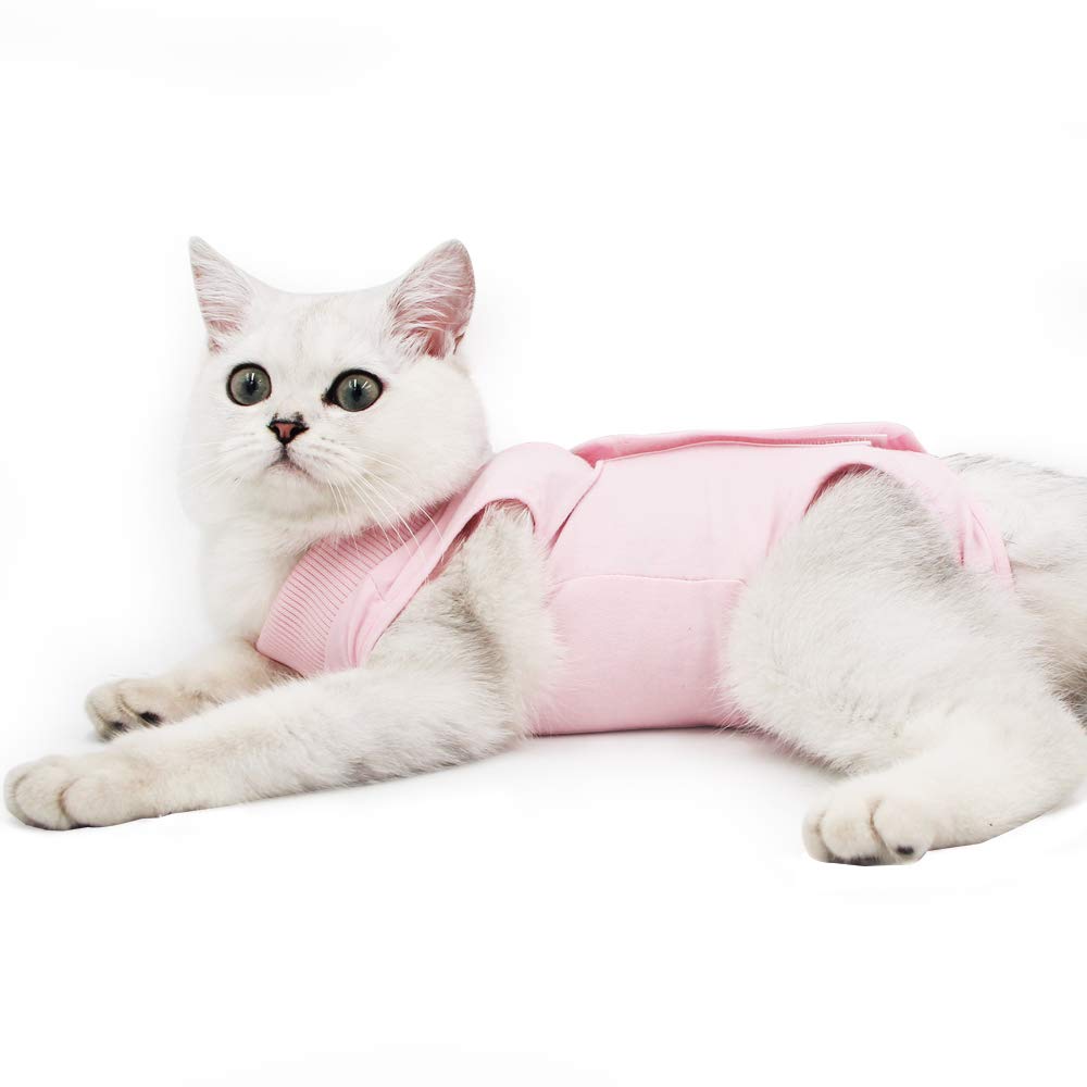 Dotoner Cat Bodysuit After Surgery Anti-Licking for Cat Body Surgery Skin Disease Recovery Body Cat Clothes After Castration E-Collar Alternative for Cats Dogs (M, Rose) M - PawsPlanet Australia