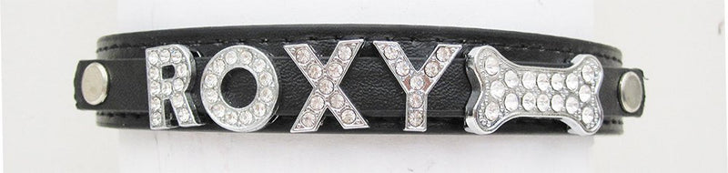 Personalised Dog Puppy Cat Pet NAME Collar Hand Finished in UK(Black,XS) XS(1.5CM*30CM) Black - PawsPlanet Australia