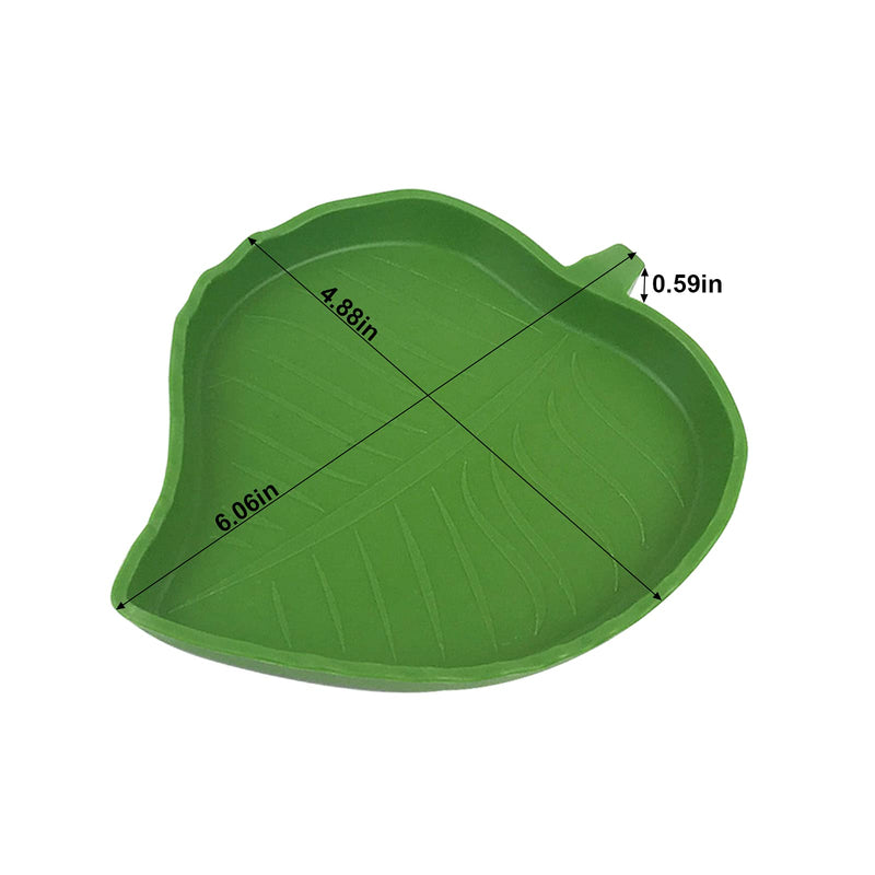 HACRAHO Reptile Food Water Bowl, 2 PCS Leaf Reptile Food Plates Reptile Pet Plate Dish for Tortoise Silkworm Snake Crawl Pet Drinking and Eating - PawsPlanet Australia