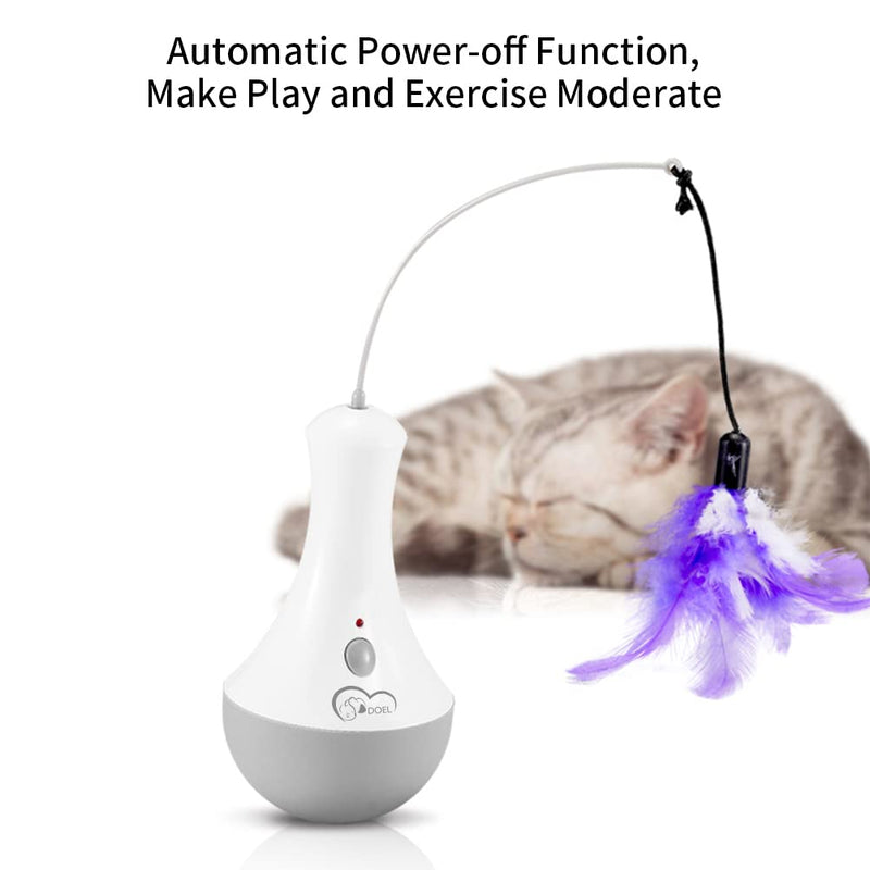 DOEL Interactive Cat Toy with Indoor Cat Feather, Cat Toy Electric Cat Toy Intelligence, Tumbler Cat Toy for Battery Operated as Cat Gifts... - PawsPlanet Australia