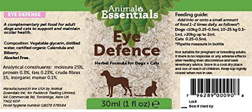 Animal Essentials Eye Defence Herbal Tincture for Dogs & Cats | Lutein Rich To Support Healthy Eyes | Originally Developed To Nourish The Eyes Of Pets In High Pollution Areas | 30ml - PawsPlanet Australia