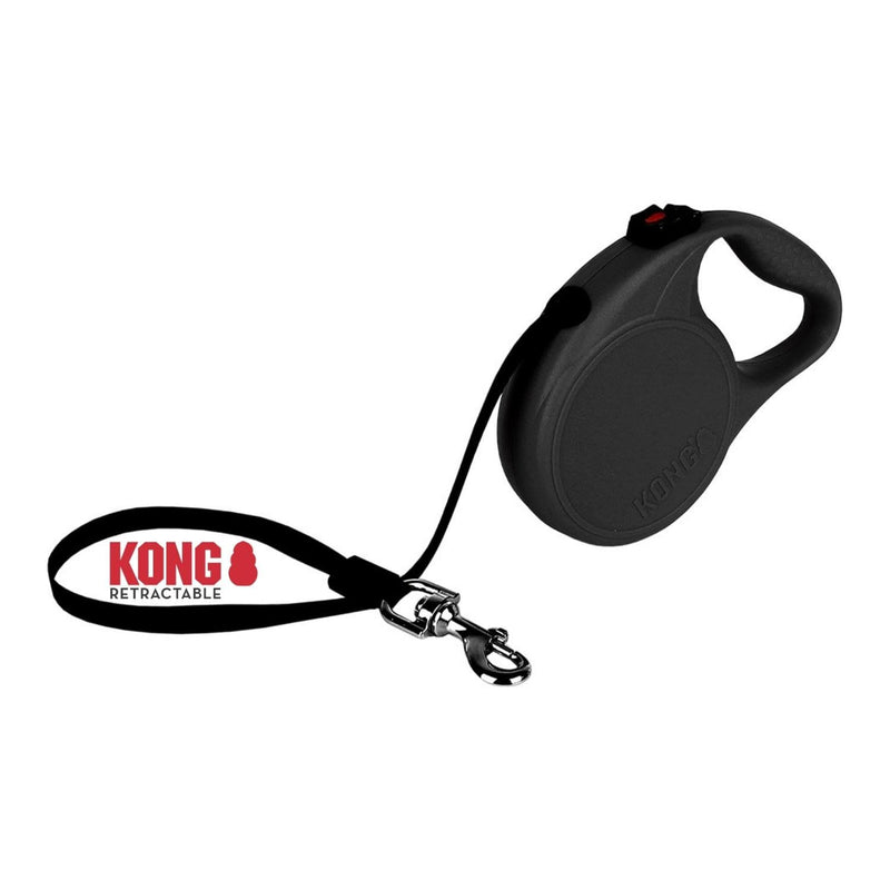 KONG roll-out dog leash in 5m length I For large dogs up to 50 kg I Size LI high-quality rolled leash in black with break & lock system I light & compact lead leash large - PawsPlanet Australia