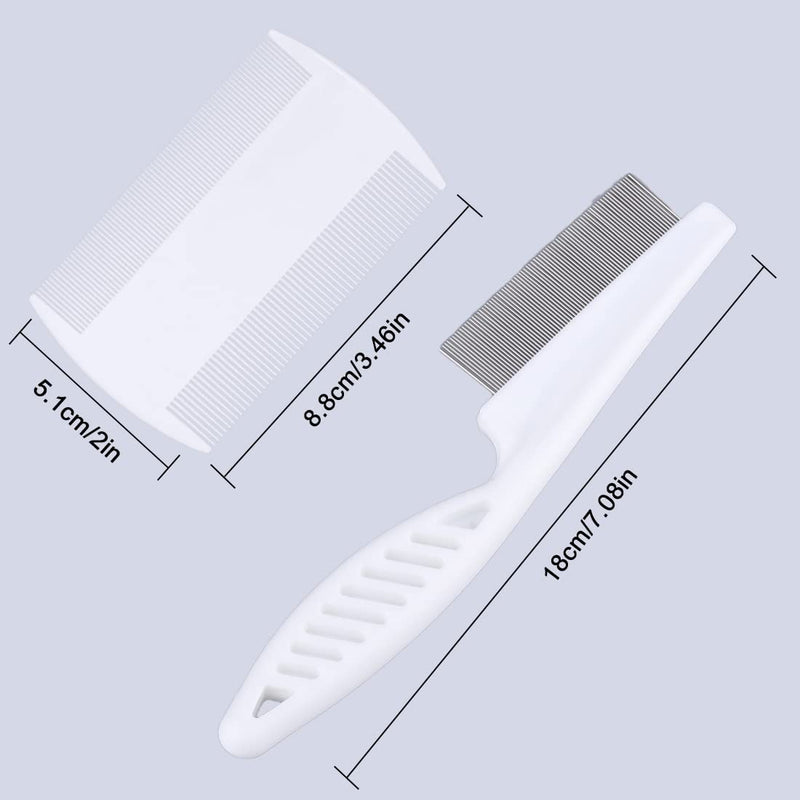 XPEX 2PCS Flea Comb Dog Cat Pet Dust Comb Professional Lice Comb Stainless Steel Pet Comb for Flea Removal, Double Sided Fine Tooth Comb - PawsPlanet Australia