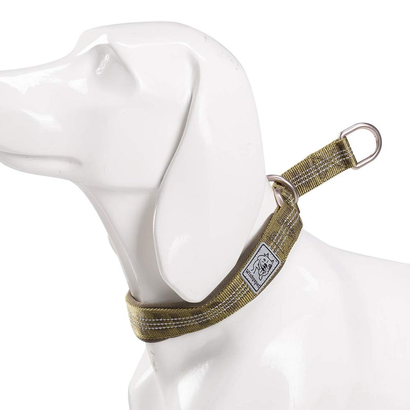 [Australia] - Chai's Choice Best Neoprene Padded Half Choke Training Collar for Large, Medium, Small Dogs. Please Use Sizing Chart at Left. XL Army Green 