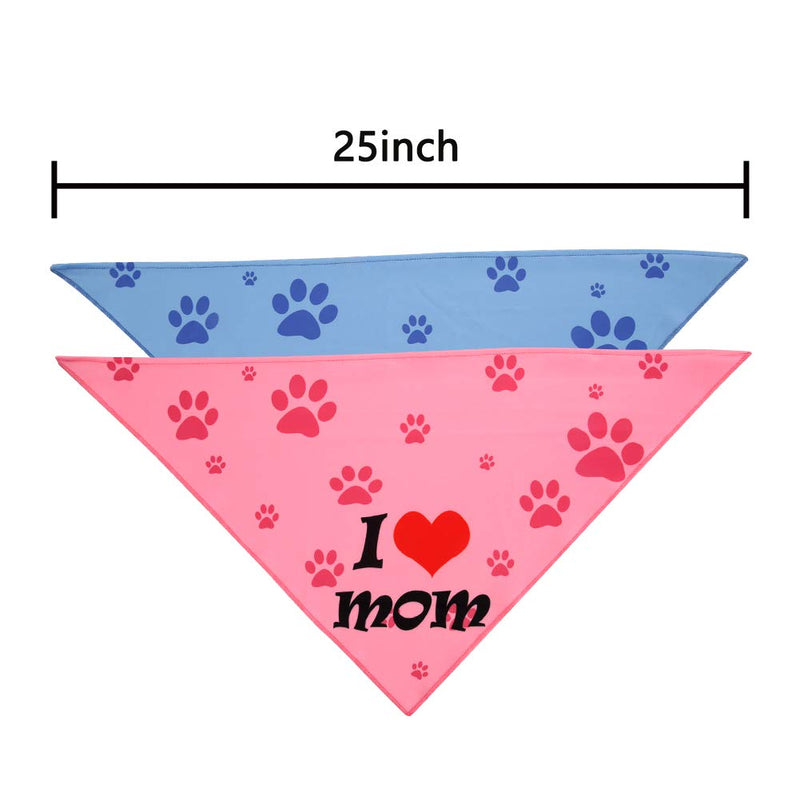[Australia] - KZHAREEN 2 Pack Mother's Day Dog Bandanas Triangle Bibs Scarf Accessories 