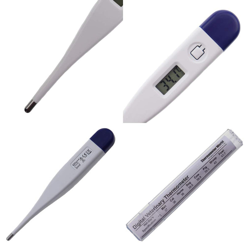 Digital Vets Thermometer For Pet Owners of Dogs Cats Horses Animals With FREE Veterinary Hobday's Spec Chart - PawsPlanet Australia