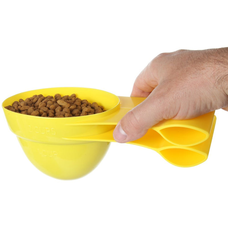 [Australia] - Home-X Pet Food Scoop Measuring Cup and Bag Sealer, The Perfect Tool for Any Pet Lover, Yellow (2 Cups) 