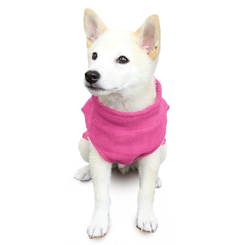 Gooby - Zip Up Fleece Vest, Fleece Jacket Sweater with Zipper Closure and Leash Ring X-Small chest (~11") Pink - PawsPlanet Australia