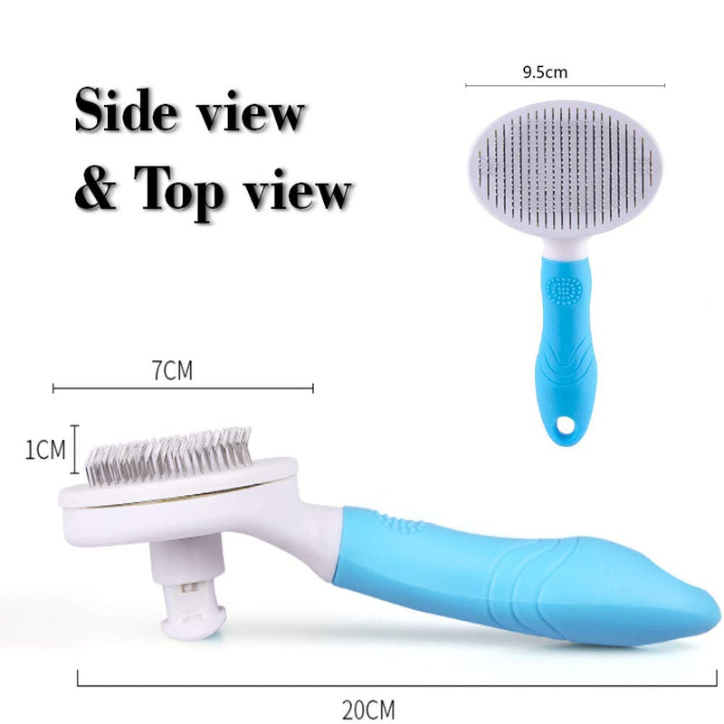 ShipeeKin Effective Grooming Dog / Cat Brush, Detangling Comb for Dogs and Long-haired Cat with Cleaning Button against Knotted Hair for Pets with Medium and Long Hair - PawsPlanet Australia