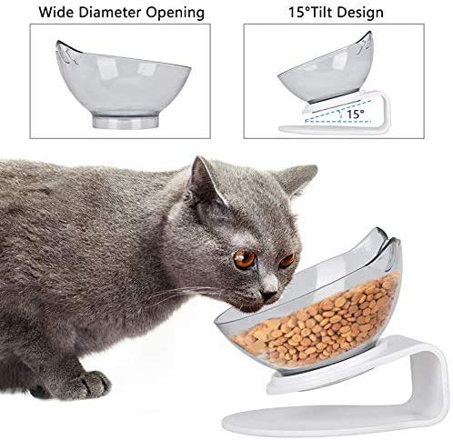Cat Raised Stand Transparent Plastic Bowl + Ceramic Hamster Food Bowl, Pet Feeding Bowl | Pet Food Water Feeder Bowl for Rabbit Parrot Squirrels Cats and Dogs(2 Pack) - PawsPlanet Australia