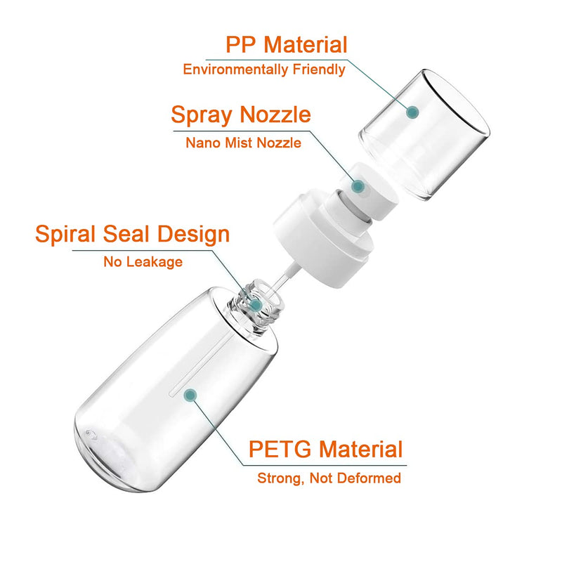 Lahviuu Small Spray Bottle, Pack of 6, 30 ml Atomizer Spray Bottle, Empty Fine Mist Spray Bottle, Refillable, Portable Travel Bottles, for Essential Oils, Water, Alcohol, Cleaning, Hair and Make-Up, 6 Pieces/30 ml - PawsPlanet Australia