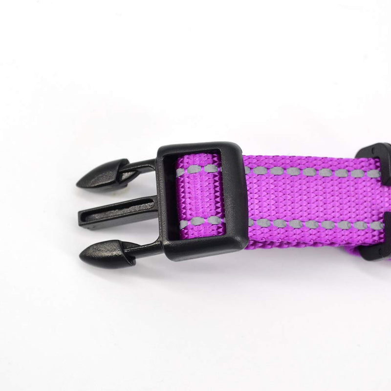 Petzilla Adjustable Reflective Dog Collar Neoprene Padded Soft Comfortable Easily Dry-able Breathable Collar for S/M/L/X-L Dogs Sizes, Lightweight Outdoor Training Collars (X-Large, Purple) X-Large - PawsPlanet Australia