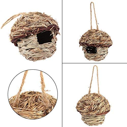 Handwoven Straw Bird Nest Cage House Hatching Breeding Cave in 3 Size for Parrot, Canary or Cockatiel or Other Birds(S) S - PawsPlanet Australia