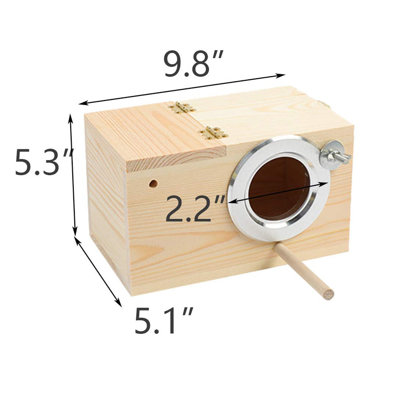 [Australia] - Tfwadmx Parakeet Nesting Box, Bird Nest Breeding Box Cage Wood House for Finch Lovebirds Cockatiel Budgie Conure Parrot (9.8"×5.1"×5.3") 