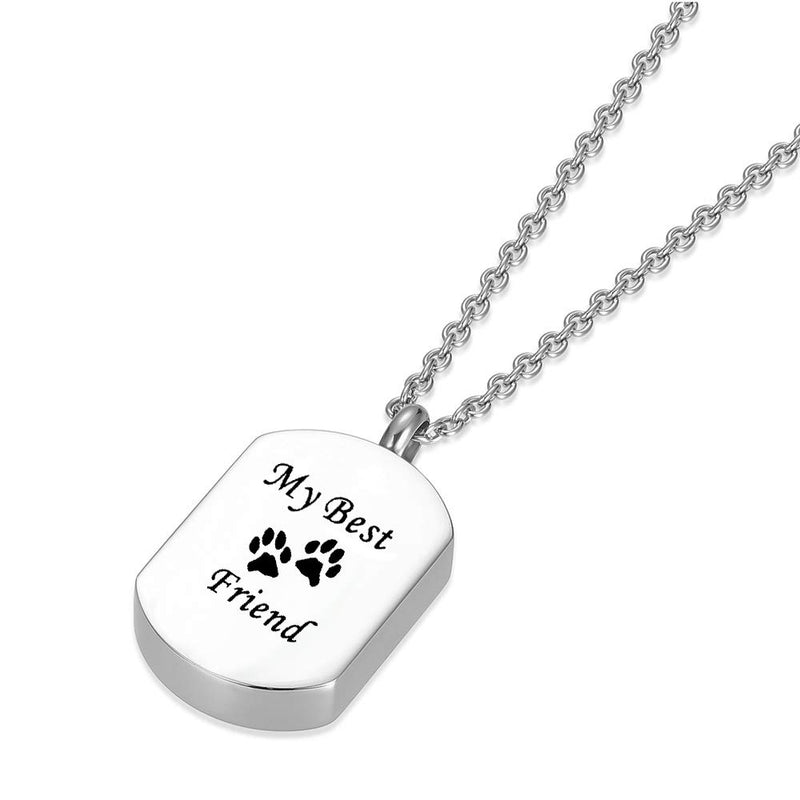 Cremation Jewelry for Ashes for Pet Stainless Steel Keepsake Waterproof Memorial Pendant Ash Holder Paw Print Urn Necklace for Cat Dog's Ashes with Filling Kit - PawsPlanet Australia