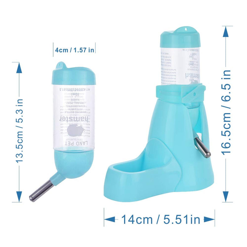 Guardians Hamster Water Bottle,Little Pet Automatic Drinking Bottle with Food Container Base Hut Hanging Water Feeding Bottles Auto Dispenser for Small Animals 80ml Blue - PawsPlanet Australia