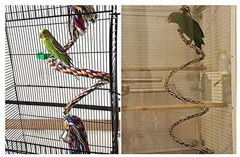 Happay Bird Perch Stand Bird Rope Perch Bird Toys for Parakeets Cockatiels,Conures, Macaws, Lovebirds, Finches (3 Pcs) - PawsPlanet Australia