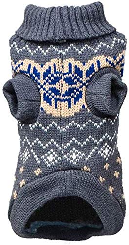 Evursua Cat Clothes Sweater for Kitten Small Dogs, Cats Winter Knit Clothing Warm Soft and High Stretch, fit Pet Male Female XS-chest 10inch Dark gray/khaki dot - PawsPlanet Australia