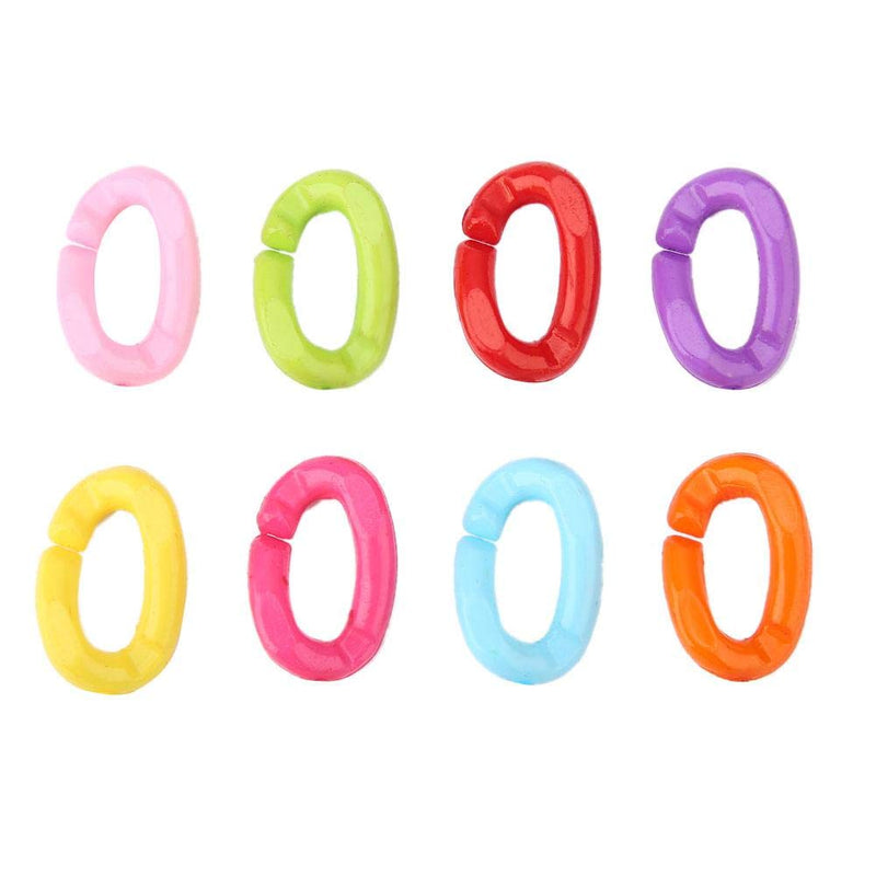 Zerodis 100 Pieces Multi-colored Rings Hooks C-Clip Plastic Mesh Plastic Stroller Chain for Baby Toy Bird Parrot - PawsPlanet Australia