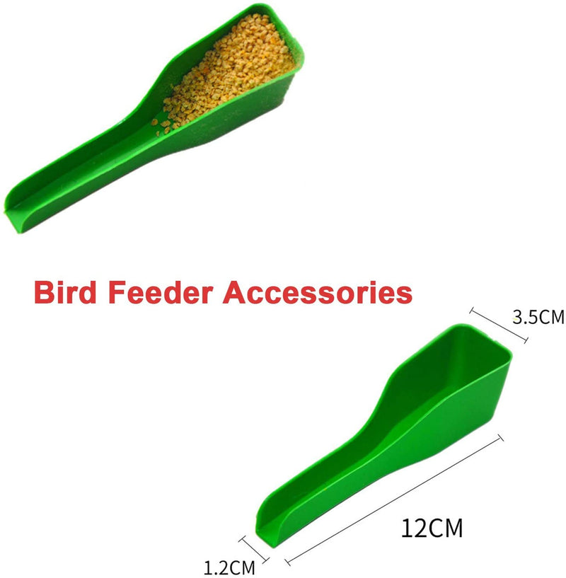 HIKATOP 2 pcs Bird Feeder, Pigeon Bird Cage Accessories, Pet Bird Waterer Double Plastic Seed Water Feeder Cups Standing Frame Plastic Food Feeder Device (Bird Cage Bowl With2 Bird Spoons) - PawsPlanet Australia