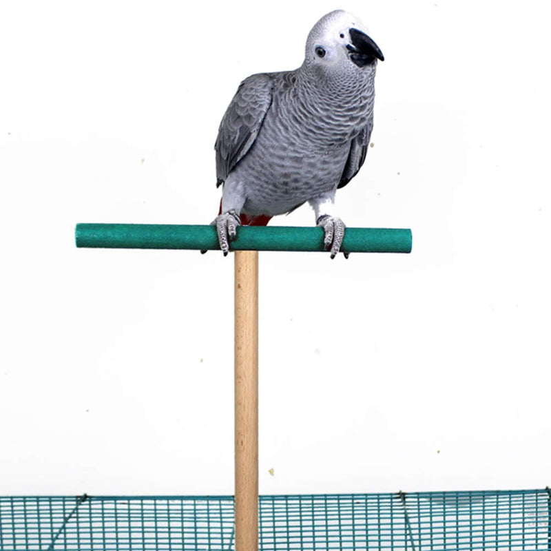 [Australia] - Bird Perch，Parrot Wooden Stand for Cage，Birdcage Play Stand Rack，Cage Toy for Beak Paw Grinding Stick，Natural Beech Branch，Travel Portable Pet Bird Carrier Stand for Parakeets Cockatiel Conure Budgie L: 30*30cm/11.8*11.8 In 