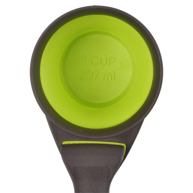 [Australia] - Acronde Collapsible Pet Scoop Silicone Measuring Cups Set Sealing Clip 3 in 1 Multi-Function Scoop Bowls Bag Clip for Dog Cat Food Water Set of 2 (1 Cup & 1/2 Cup Capacity) 