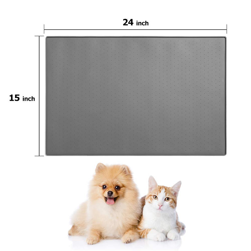 [Australia] - Y YHY Waterproof Pet Food Mat, 24 Inches Large XL Dog Cat Feeding Mat, Non Stick Food Pad Water Cushion, FDA Grade Silicone, Superior Hygiene, Non-Toxic, Hypoallergenic 