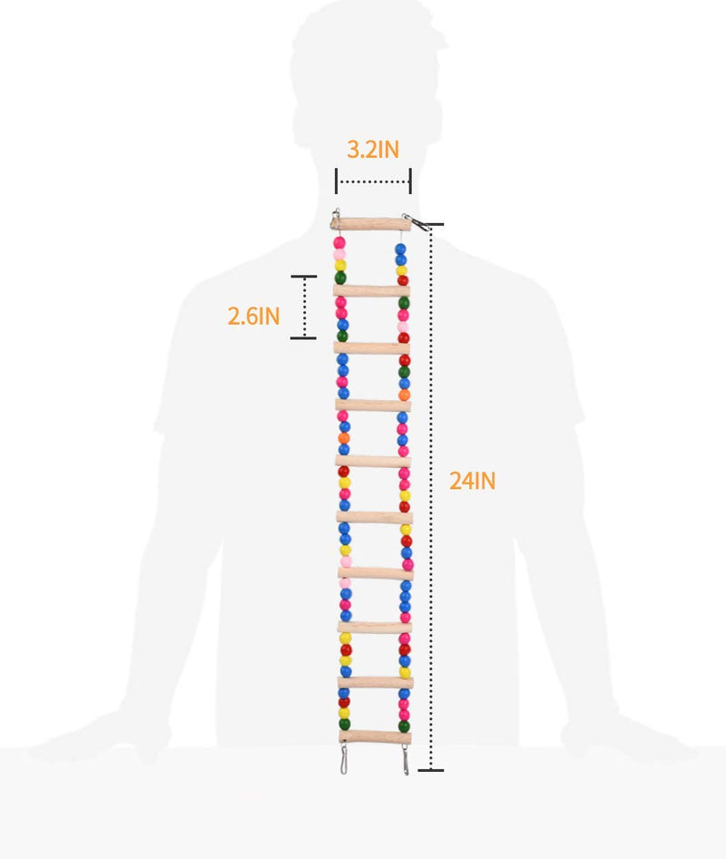 EndearingTails 10 Ladders Bird Ladder Bridge, Swing/Climbing Toys for Parakeet, Cockatiel, Finch, Lovebird, Monk Parakeet, Parrotlet, African Gray Parrot, Hanging cage Accessory - PawsPlanet Australia