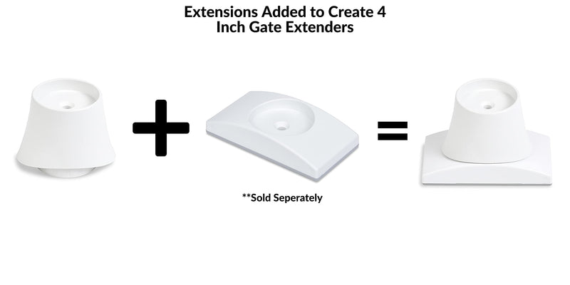 Wall Nanny 4 Inch Extension Accessories for Baby Gate (Made in USA) Connect Extensions to Wall Nanny's and Add 4 Inches in Length to Baby Gates - 4 Pack - PawsPlanet Australia