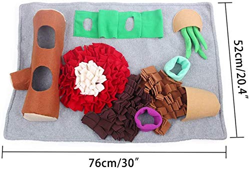 ALL FOR PAWS Pet Snuffle Mat, Dog Feeding Mat With Cute Toy, Dog Training Pad Pet Nose Work Blanket Pet Activity Mat for Foraging Skill, Stress Release (76x52x10CM), Ideal for Dogs D - PawsPlanet Australia