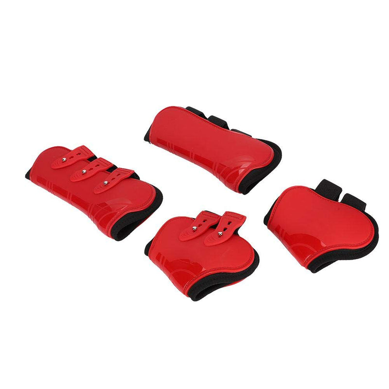 FILFEEL Summer Surprise Horse Leg Guard, A Set of Fore Hind Leg Boots Adjustable Leg Guard Protector Horse Riding Equipment(L-RED) - PawsPlanet Australia