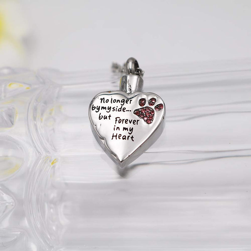 [Australia] - AIWENXI No Longer by My Side,But Forever in My Heart Cremation Urn Necklace Stainless Steel Pendant Holder Ash for Pet Dog Cat Cremation Jewelry Pink 