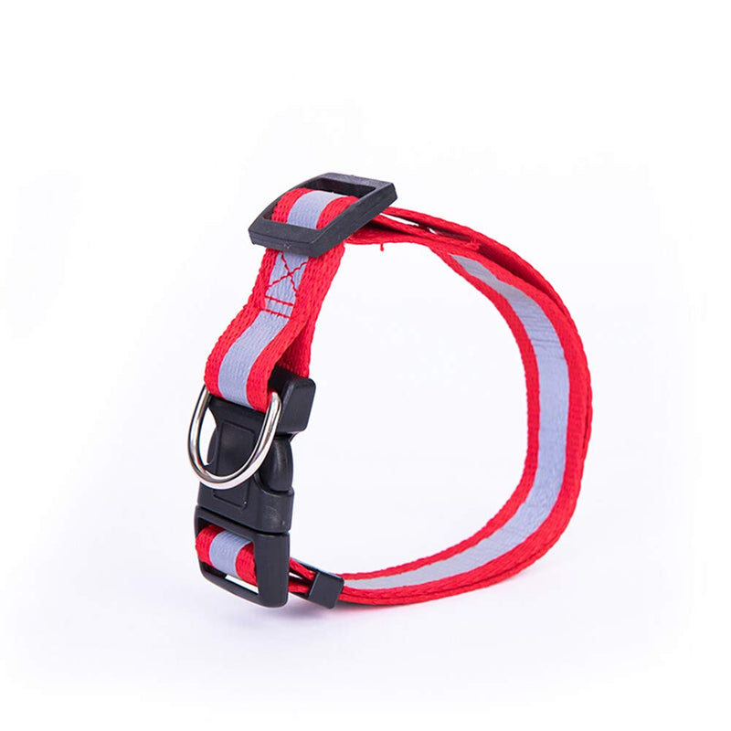 [Australia] - Nourse CHOWSING Pet Reflective Dog Leash for Small Dog Easy Walk Dog Harness Chest Strap Harness Slip Collar Slip Leash 3-Piece Set Red Reflective S 