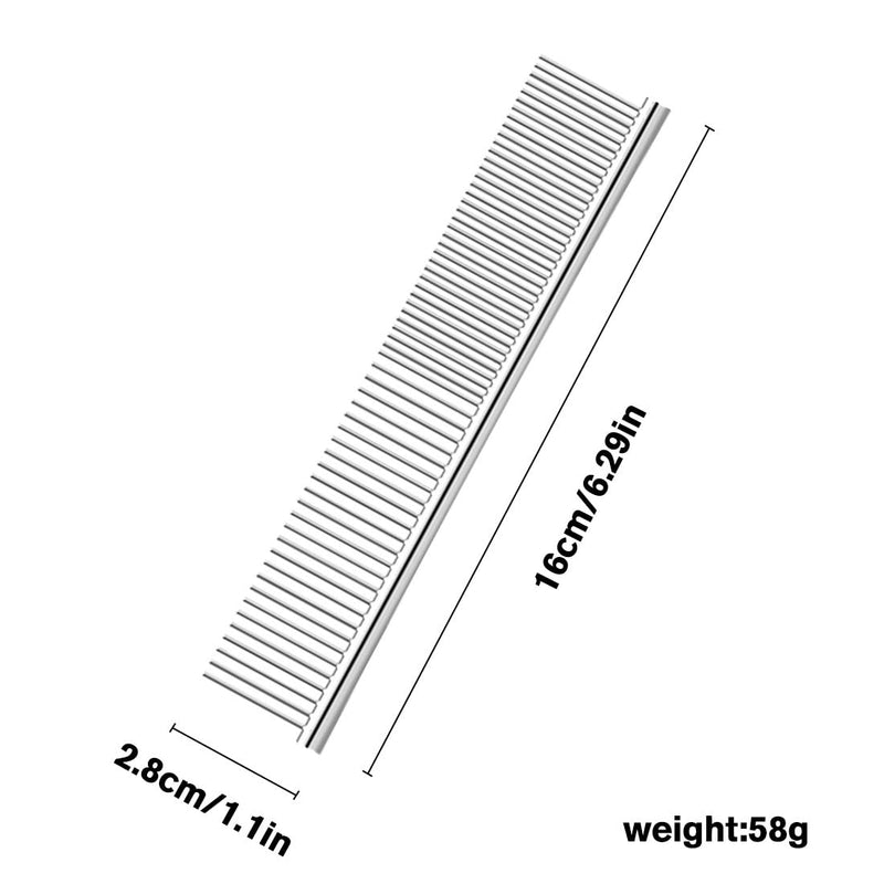 1 Piece Stainless Steel Pet Grooming Comb, Shedding Comb Tool Poodle Finishing Butter Comb Professional Cat and Dog Grooming Comb - PawsPlanet Australia
