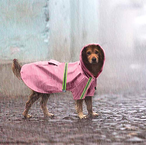 [Australia] - SAYGOGO-- Pet Raincoat /Ajustable Pet Fashion Waterproof Clothes / PU Waterproof Raincoat /Lightweight Rain Jacket Poncho  Hoodies for Small Medium 