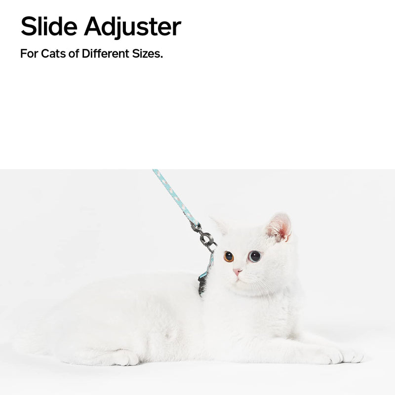 pidan Cat Harness and Leash Set, Cats Escape Proof - Adjustable Kitten Harness for Large Small Cats, Lightweight Soft Walking Travel Petsafe Harness (Blue) Blue - PawsPlanet Australia
