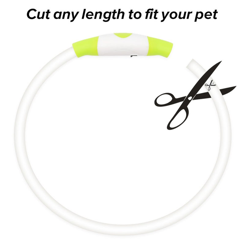 [Australia] - BSEEN LED Dog Collar, USB Rechargeable Glowing Pet Collar, TPU Cuttable Dog Safety Lights for Small Medium Large Dogs Green 