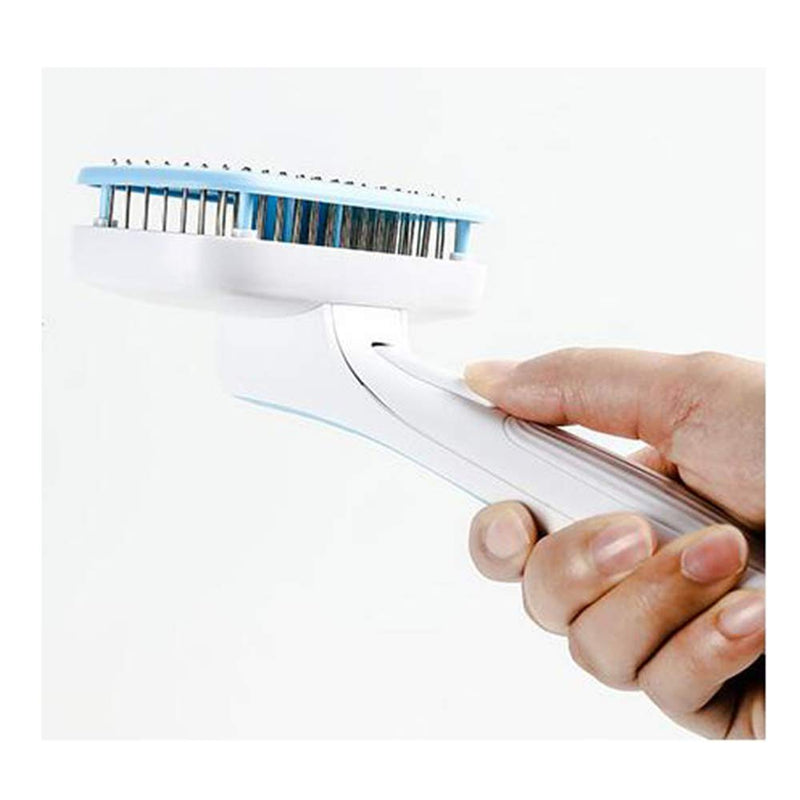 GYY One-button Pet Hair Removal Brush Pet Hair Cleaner Steel Comb Open Knot Anti-knotting Needle Self-cleaning Massage Comb Cat Dog Beauty Modeling Comb Tool Pet Cleaning Supplies - PawsPlanet Australia