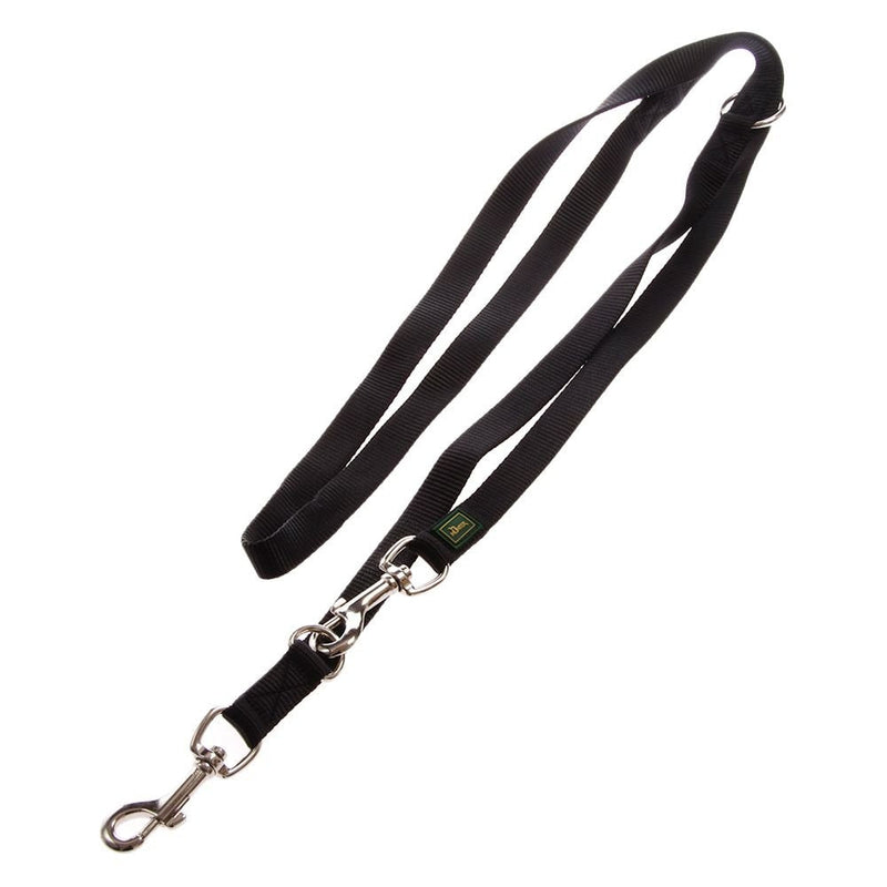 HUNTER adjustable leash made of soft, non-slip nylon, classic, 2.0 x 200 cm, black 20/200 - PawsPlanet Australia