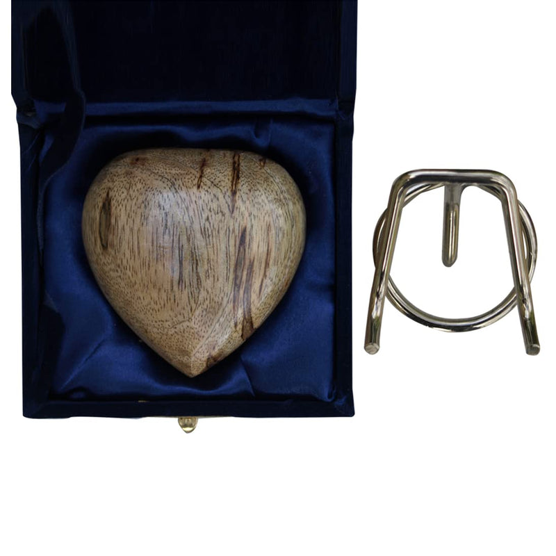 Well Blessed Small Polished Wooden Heart Keepsake Urn for Ashes. A Small Wooden Heart Memorial Urn - PawsPlanet Australia