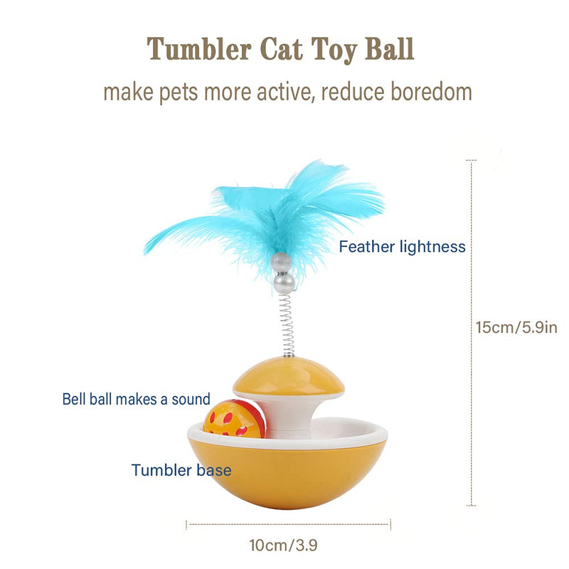 LAVRCJ Interactive Cat Toys Cat Toys for Indoor Cats Self Rotating Swing Pet Cat Tumbler Toy Funny Kitten Toys with Feather and Bell Cat Toys 1 piece set - PawsPlanet Australia