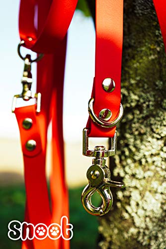 SNOOT 10m towing leash, dog leash, 2 carabiners & D-ring, black, very stable, dirt and water repellent - PawsPlanet Australia