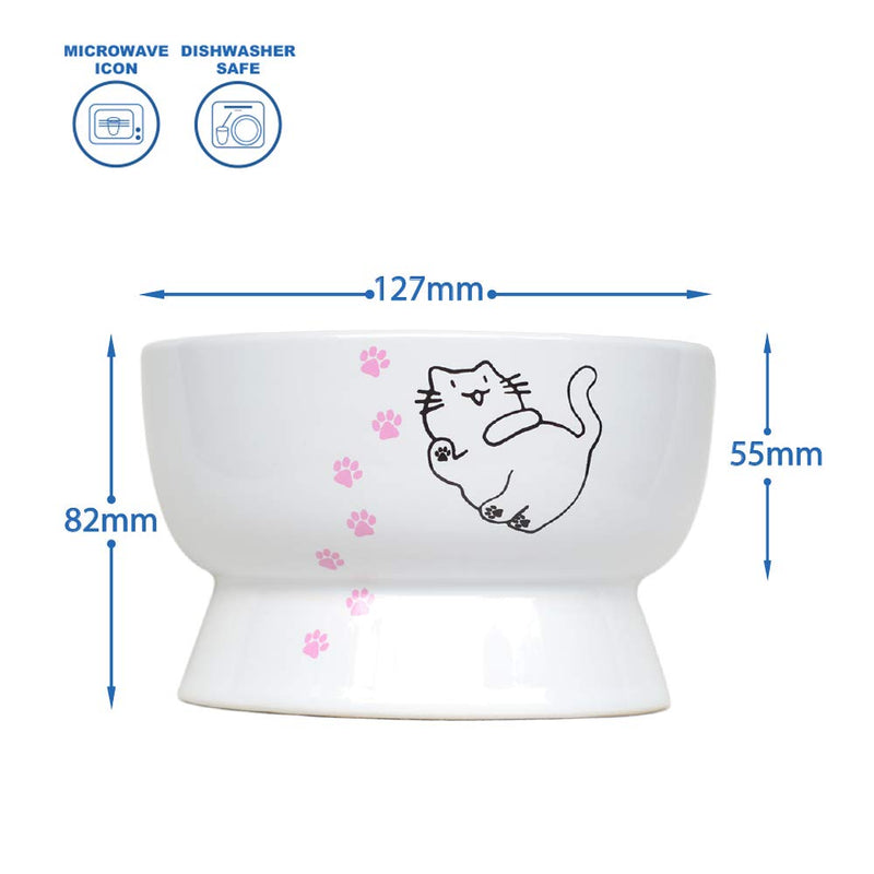 Raised Cat Water Bowl,Elevated, Porcelain Made, Pet Supplies, Backflow Prevention, Stress Free, Safety Choice for Your pet, Superior for Drinking Water - PawsPlanet Australia