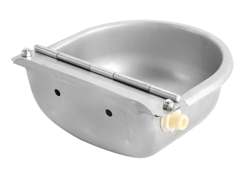 NATGAI Automatic Stainless Steel Waterer Bowl with Float Valve and Drainage Hole Water Trough Farm Grade for Horse Cattle Goat Sheep Dog - PawsPlanet Australia