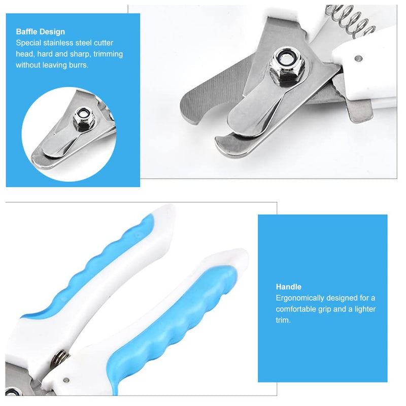BAOSROY Stainless steel claw pliers for dogs and cats, claw scissors, claw scissors for dogs and cats with nail file, stainless steel claw pliers, claw care cutter for pets, nail clippers... blue - PawsPlanet Australia