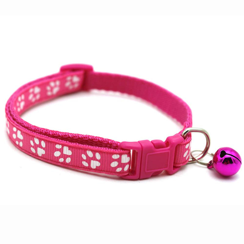 [Australia] - Flyup Cat Collars, Release Buckle Kitten Collar with Bell for Little Cats and Dogs 12 pcs/Set Dog footprint 