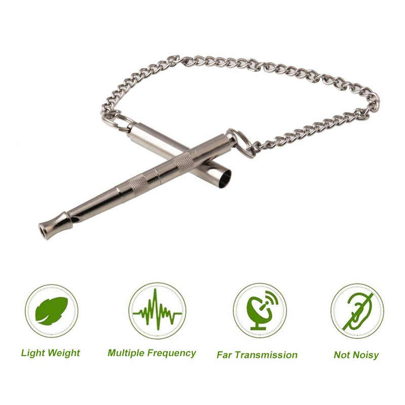 [Australia] - Tylu Stainless Steel Dog Whistle Professional Doggie Ultrasonic Whistle Calling Whistle to Stop Barking Pet Bird Pigeon Dove Training Flute Tool Feeding Helper with Adjustable Frequency 