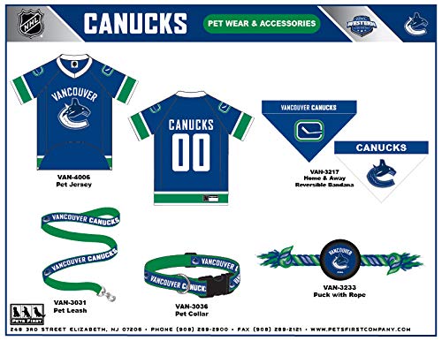 [Australia] - Pets First NHL Vancouver Canucks Collar for Dogs & Cats, Small. - Adjustable, Cute & Stylish! The Ultimate Hockey Fan Collar! 