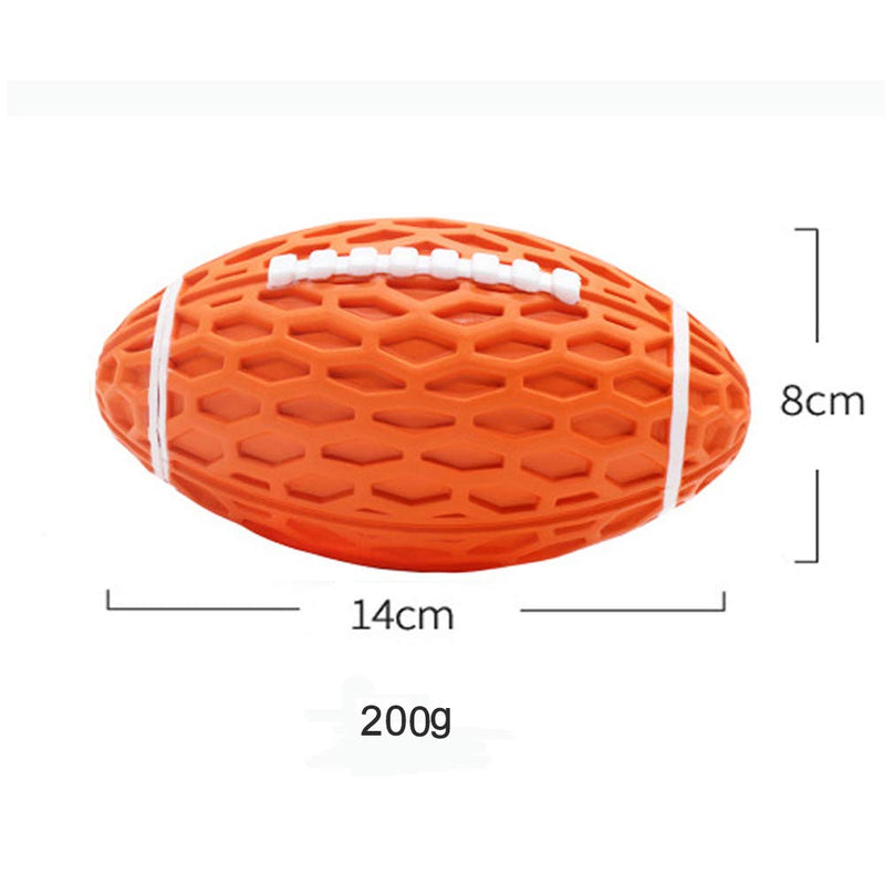 GENNYUE Chew and Squeaky Rugby Ball Non-Toxic Natural Rubber Pet Dogs Toy, Fun Interactive Pet Dogs Toy, IQ Treat Ball Toy, Teeth Cleaning, Bite Resistant for Dogs - PawsPlanet Australia