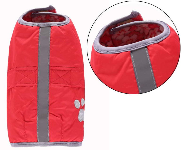 Morezi Waterproof Windproof Reversible Dog Vest Winter Coat Warm Dog Apparel Cold Weather Dog Jacket for Small Medium Large dogs - Red - XL - PawsPlanet Australia